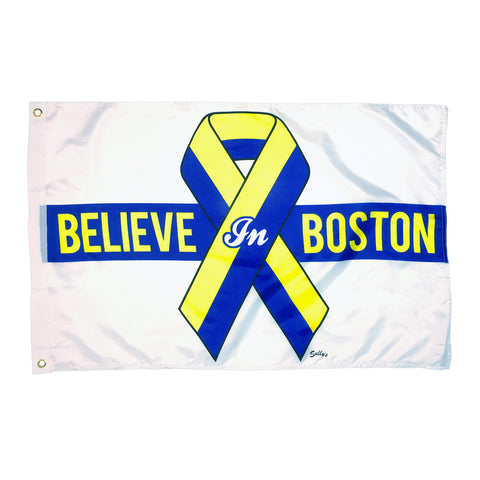 Believe in Boston - Blue & Yellow 24" x 36" Flag