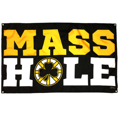 Masshole - Black & Gold 3'x5' Banner