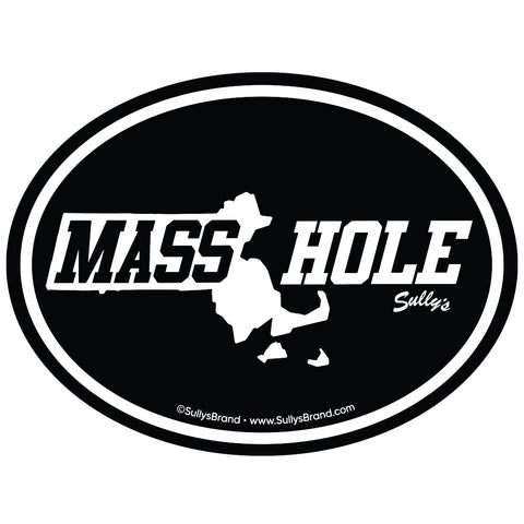 Masshole "State" Oval Sticker (Black)